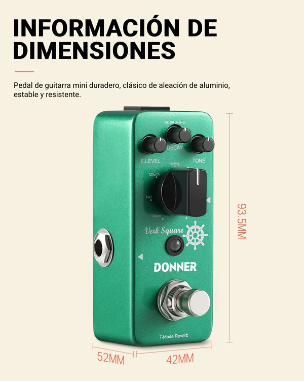 Pedal de FX Reverb 7 modos 'Verb Square' Donner