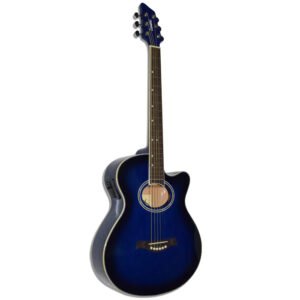 GUITARRA ELECTROACUSTICA LEONARD CON CORTE-CLAVIJAS BLINDADAS-COLOR AZUL