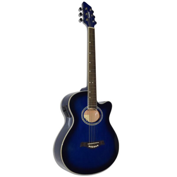 GUITARRA ELECTROACUSTICA LEONARD CON CORTE-CLAVIJAS BLINDADAS-COLOR AZUL