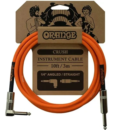 CA035 Orange Cable Angulado Instrumento 3mts