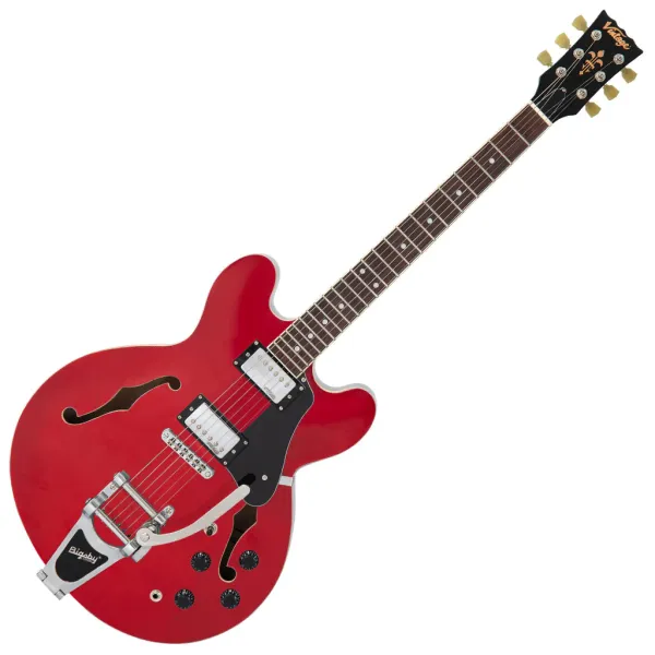 Vintage Guitarra Electrica ReIssued c/Bigsby ~ Cherry Red