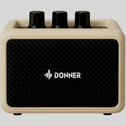 Donner DA-10B color vintage white - Mini amplificador de guitarra portátil