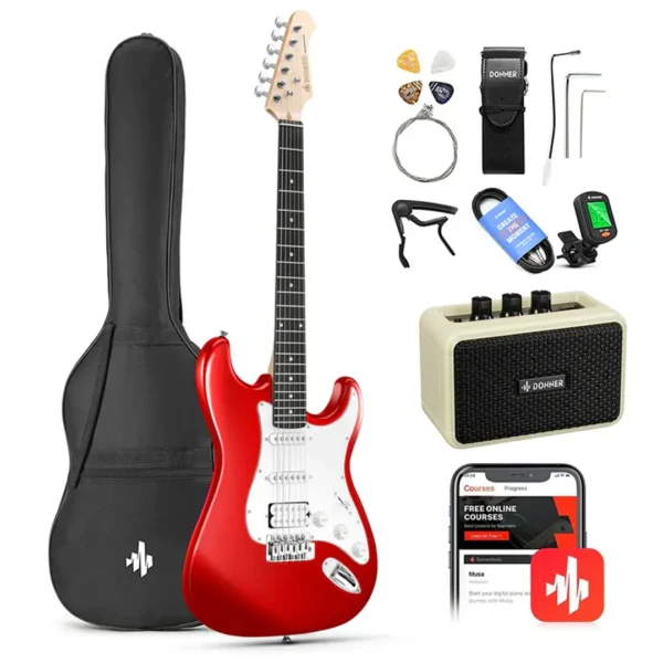 Pack Guitarra Electrica Roja DST-100R Donner