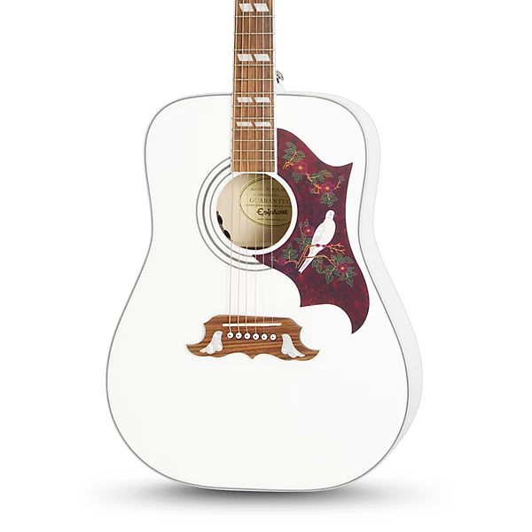 Epiphone Dove Studio de edición limitada, color blanco alpino Guitarra electroacústica