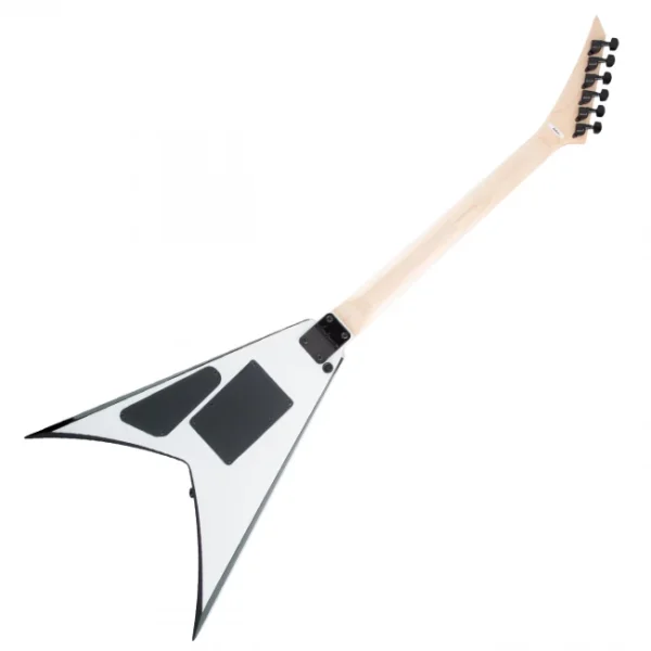 Guitarra eléctrica Serie JS King V JS32 blanca con biseles negros