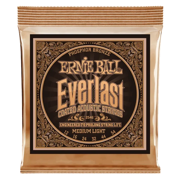 Cuerdas para Guitarra Acústica Everlast Medium Light Coated Phosphor Bronze 12-54 P02546