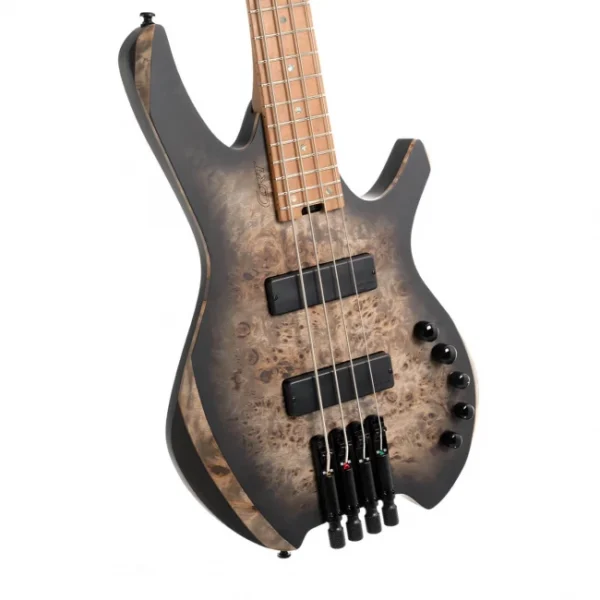 Bajo eléctrico Cort Space4-SDB heladles de 4 cuerdas sin clavijero Star Dust Black