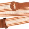 4014-20 Correa strap de cuero jacquard para guitarra academy blanca y marron