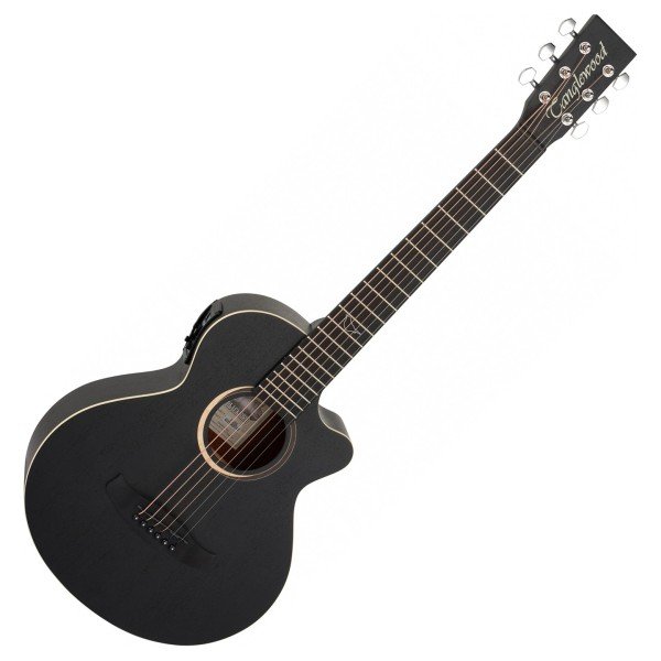 preview (5) Guitarra acústica de viaje Tanglewood TB2CE Blackbird, acabado negro satinado Smokestack.