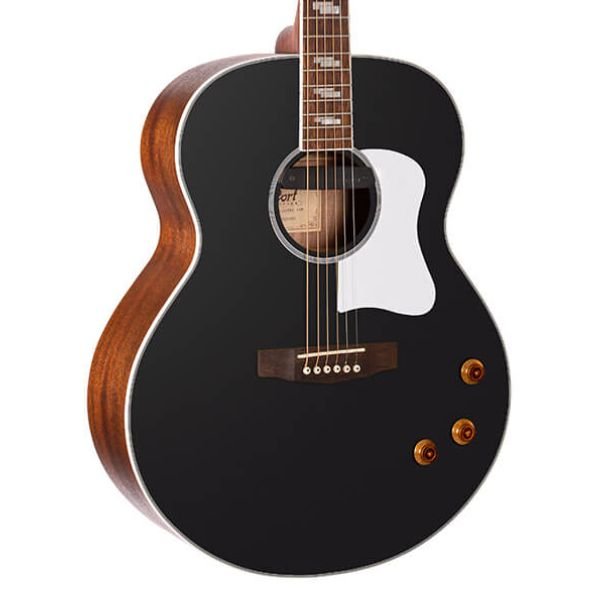 5833406053 Cort CJ Retro Guitarra Jumbo Electroacústica Vintage Black Matte